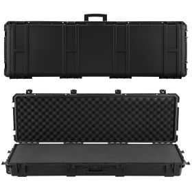 Hard Rifle Case, Lockable Rifle Case with Pre-cut Foams, 52 in Gun Storage with Wheels, Heavy Duty IP67 Waterproof & Dustproof Pistol Storage Cases fo