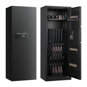 VEVOR 6-8 Gun Safe, Long Gun Cabinet for Rifles and Pistols, Quick Access Fireproof Rifle Safe with 3 Ammo Slots and 2 Adjustable Racks, Large Digital