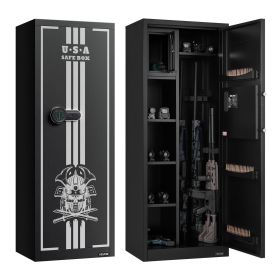VEVOR 4 Gun Safe, Long Gun Cabinet for Rifles and Pistols, Quick Access Fireproof Rifle Safe with 3 Ammo Slots and 2 Adjustable Racks, Large Digital C