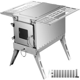 VEVOR Tent Wood Stove,Outdoor Camping Wood Burning Stove Stainless Steel With Folding Pipe,Portable Wood Stove 90.6'' Height Wood Tent Stove For Campi
