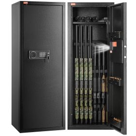VEVOR 6-8 Rifles Gun Safe, Rifle Safe with Lock & Digital Keypad, Quick Access Tall Gun Storage Cabinet with Removable Shelf, Rifle Cabinet for Home R