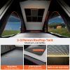 Explorer Pro Rooftop Tent Hard Shell with USB Outlet, Side Awning, Replaceable Netting Curtain&Luggage Racks for 4 Season Camping, Aluminum Pop Up 2-3