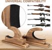 Gun Rack Wall Mount, Real Wood Shotgun & Rifle Wall Mount Holder Display for Sword Bow Firearm, Vintage Gun Holder Hangers for Gun Safe As Gifts for M