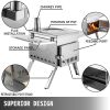 VEVOR Tent Wood Stove 17.5x14.7x10.6 inch, Camping Wood Stove 304 Stainless Steel With Folding Pipe, Portable Wood Stove 95.7 inch Total Height For Ca