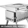 VEVOR Tent Wood Stove 17.5x14.7x10.6 inch, Camping Wood Stove 304 Stainless Steel With Folding Pipe, Portable Wood Stove 95.7 inch Total Height For Ca