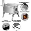 VEVOR Tent Wood Stove,Outdoor Camping Wood Burning Stove Stainless Steel With Folding Pipe,Portable Wood Stove 90.6'' Height Wood Tent Stove For Campi