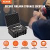 VEVOR Hard Pistol Cases with Pre-cut PU Foam, Waterproof & Dustproof Hard Gun Case for 1 Pistol, 14.1Ã—11.5Ã—7.6 in Lockable Pistol Case, Black