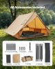 VEVOR Camping Hot Tent, 2 Persons Cabin Tent with Stove Jack & Poles, Waterproof Winter Tents Shelters with Fireproof Ground Mat, Portable 4 Season Te