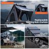 Explorer Pro Rooftop Tent Hard Shell with USB Outlet, Side Awning, Replaceable Netting Curtain&Luggage Racks for 4 Season Camping, Aluminum Pop Up 2-3