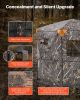 Hunting Blind, 6-7 Person, 288 Degree 5 Side See-Through Ground Blinds with Carrying Bag, Portable Camouflage Tent, Durable Concealed Shelter with Sil