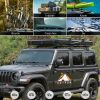 Adventurer Pro Rooftop Tent Hard Shell with USB Outlet, Side Awning, Replaceable Rain Fly&Luggage Racks for 4 Season Camping, Aluminum Pop Up 2-3 Pers