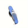 Stainless Steel 6-in-1 Multi-Tool Cutlery Set, Folding Pocket Knife with Fork, Spoon, Can Opener, Corkscrew, and Bottle Opener, Versatile Outdoor Surv