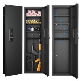 53" Passwod Touch Panel In-Wall Safe,Hidden Wall Gun Safe for Rifles with Adjustable Shelves,Assembled Storage Multifunctional Wall Safe for Firearm a (Color: AS PIC)