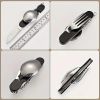Stainless Steel 6-in-1 Multi-Tool Cutlery Set, Folding Pocket Knife with Fork, Spoon, Can Opener, Corkscrew, and Bottle Opener, Versatile Outdoor Surv