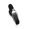 Stainless Steel 6-in-1 Multi-Tool Cutlery Set, Folding Pocket Knife with Fork, Spoon, Can Opener, Corkscrew, and Bottle Opener, Versatile Outdoor Surv